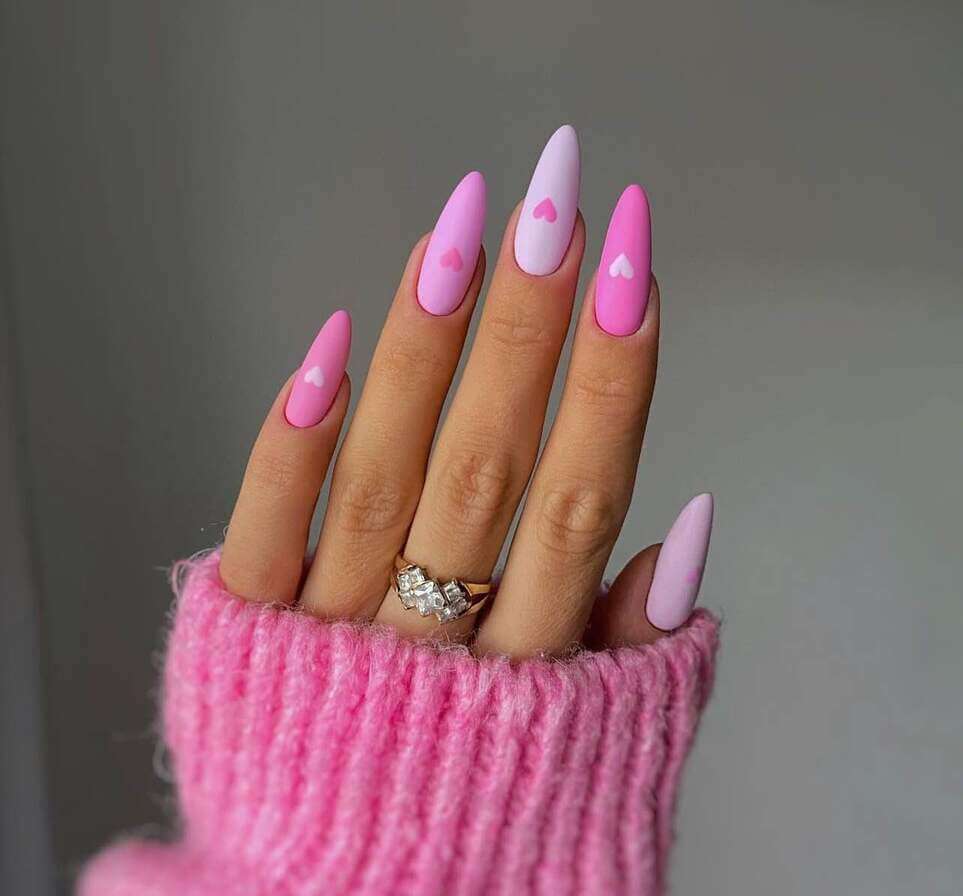 Valentine's long nail designs