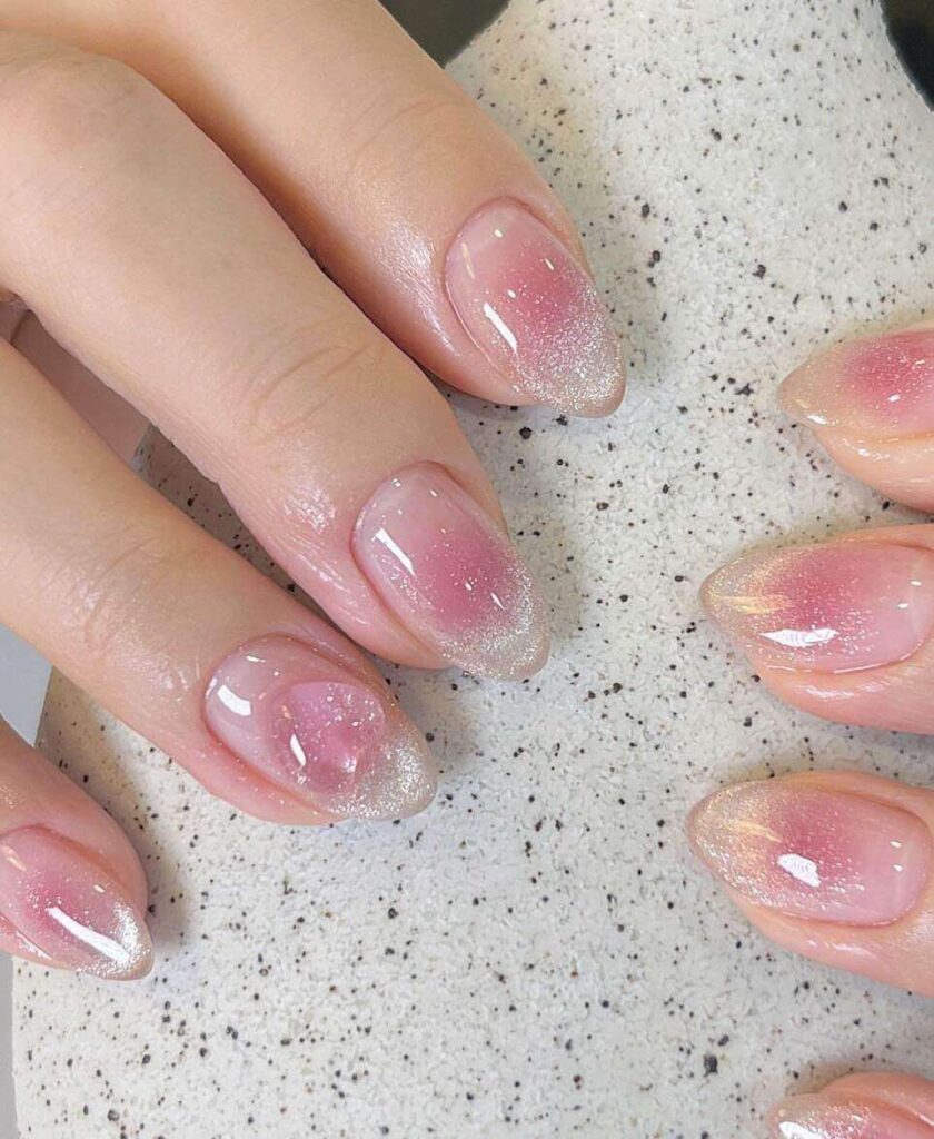 blush jelly nails