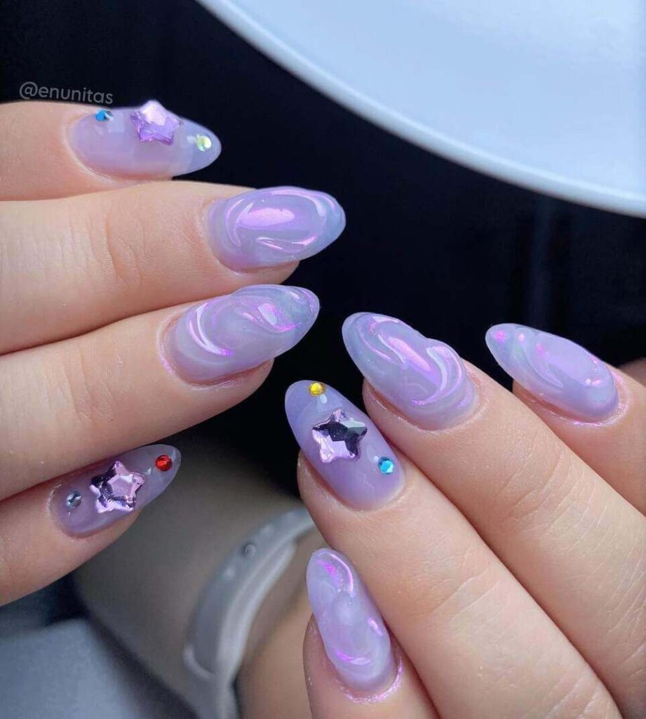 purple jelly nails
