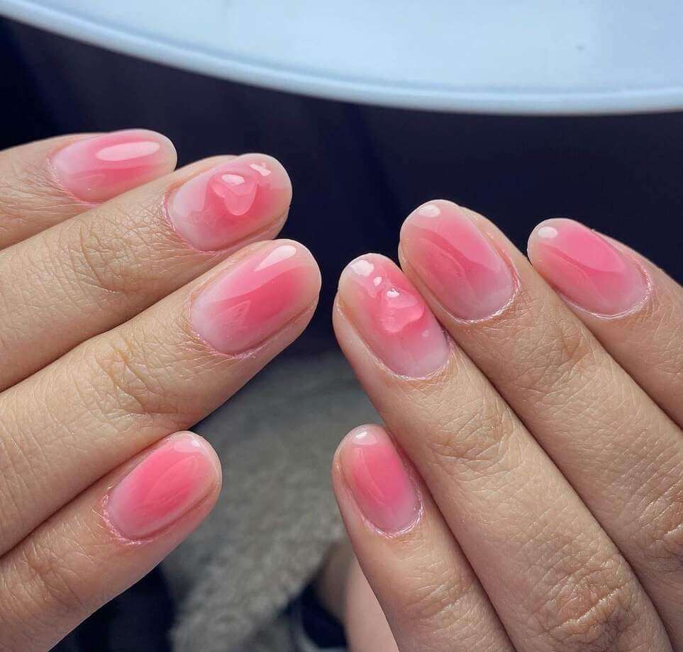 pink jelly nails