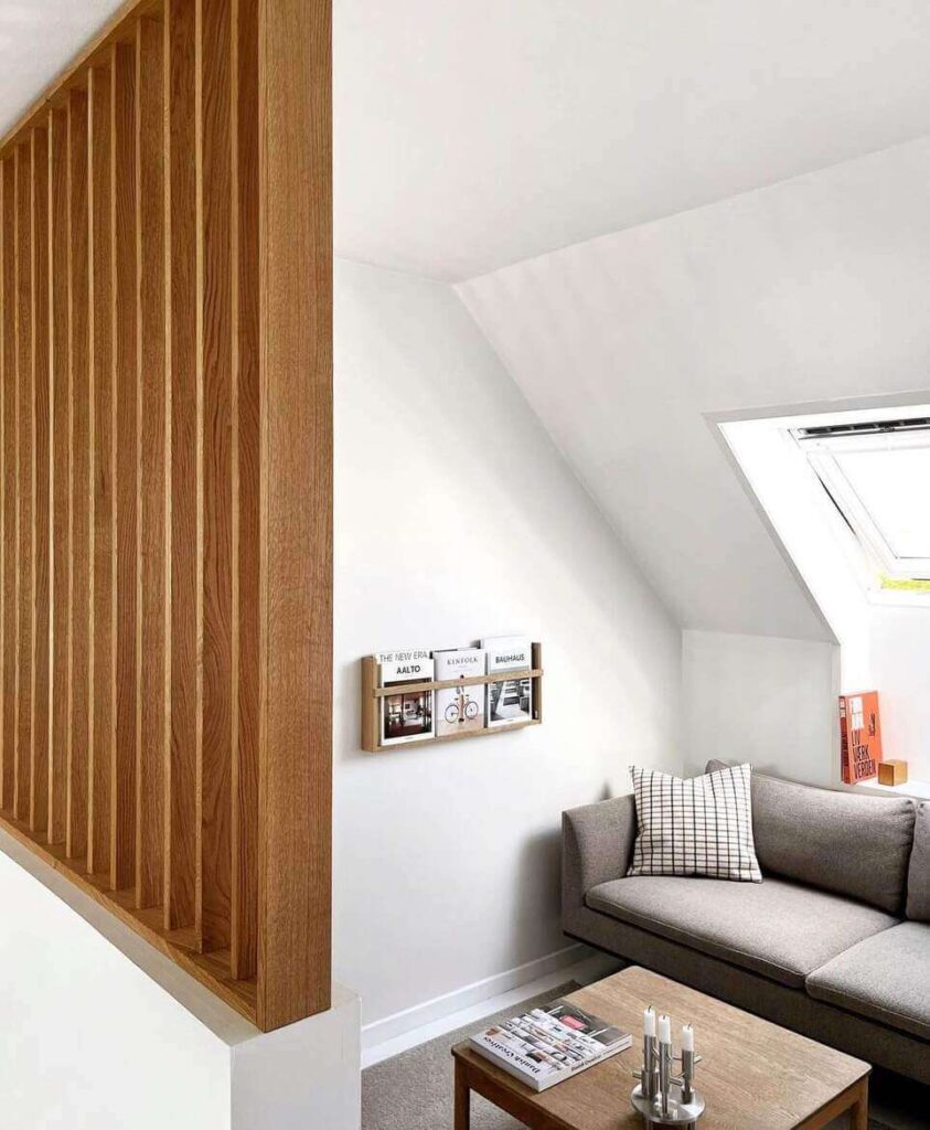wooden living room divider