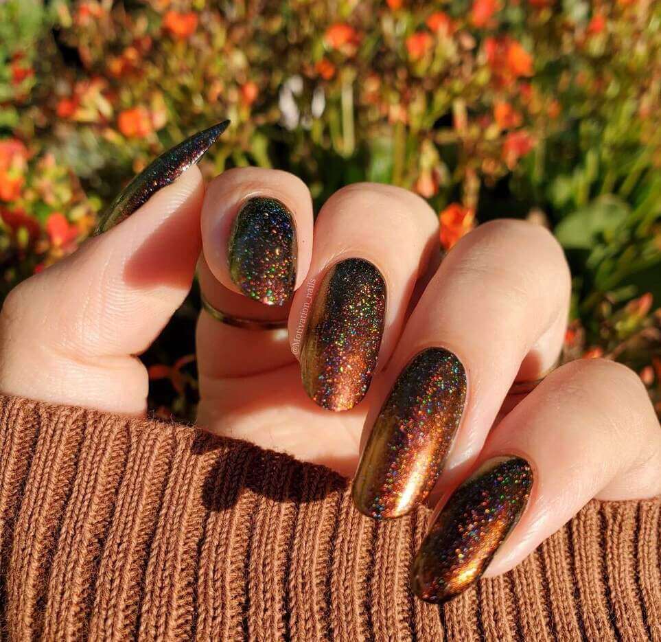 sparkly fall nail designs