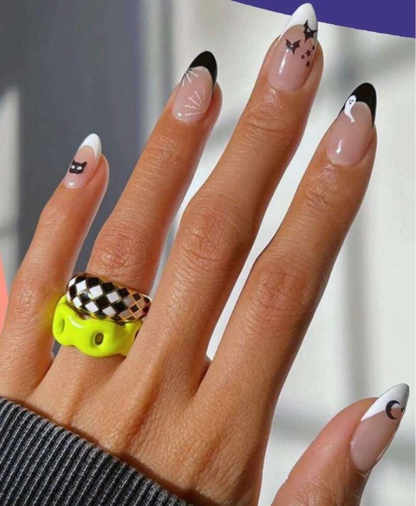 almond halloween nail designs