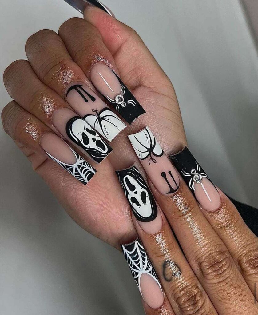 scream halloween nails