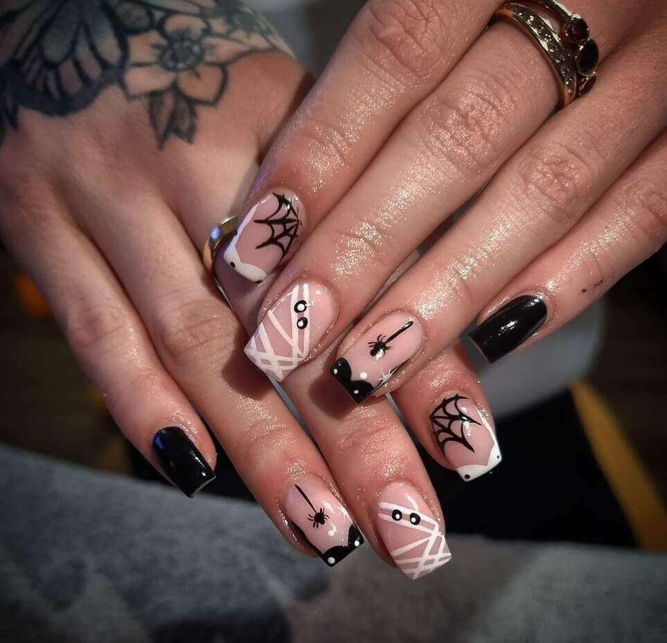 halloween nail designs square