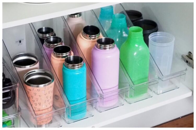 water bottle storage ideas