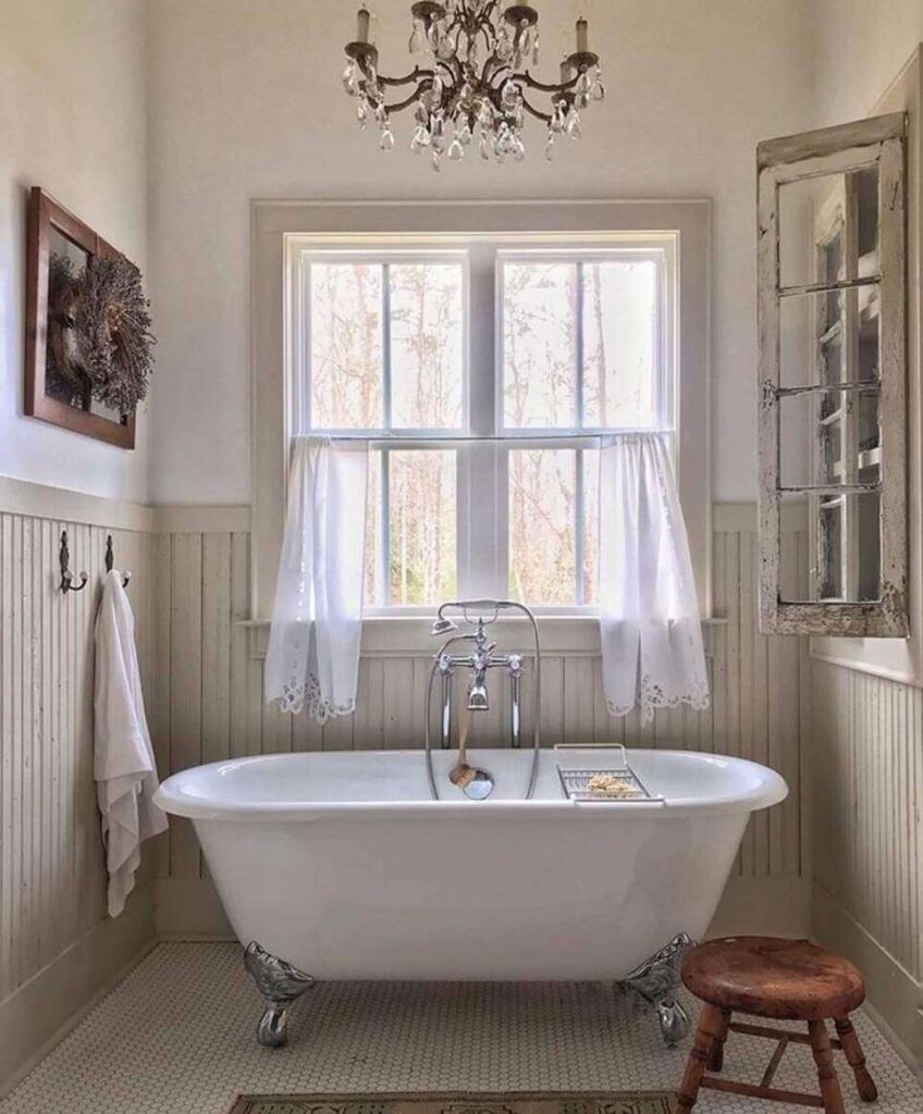 farmhouse bathroom bath tub