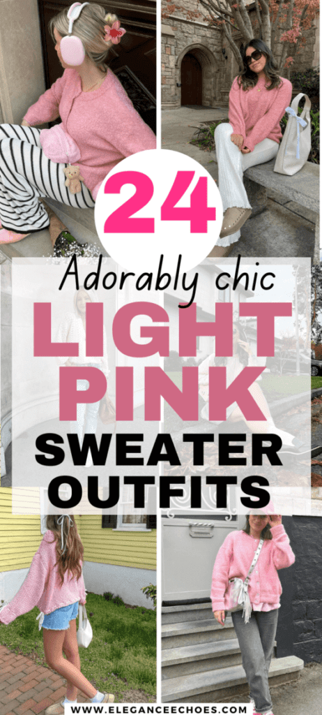 light pink sweater outfits