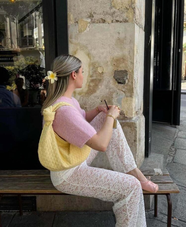 Short Sleeve Atelier Sweater - Light pink main image 0