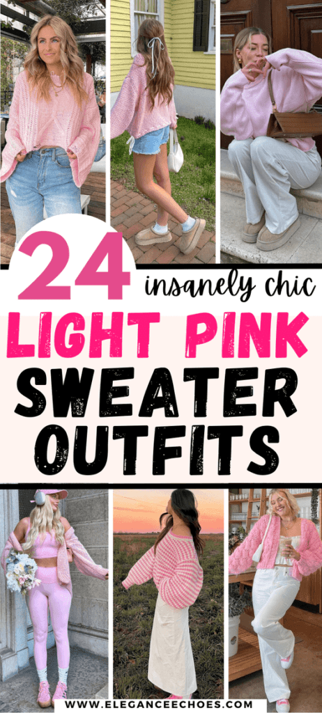 light pink sweater outfit
