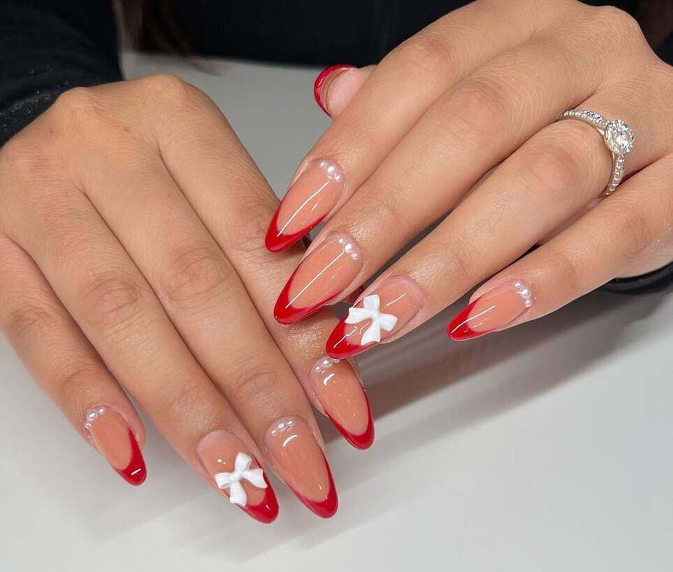 red birthday nails