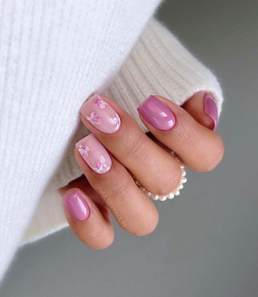 pink birthday nail designs