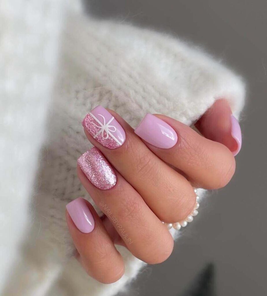 pastel pink borthday nails