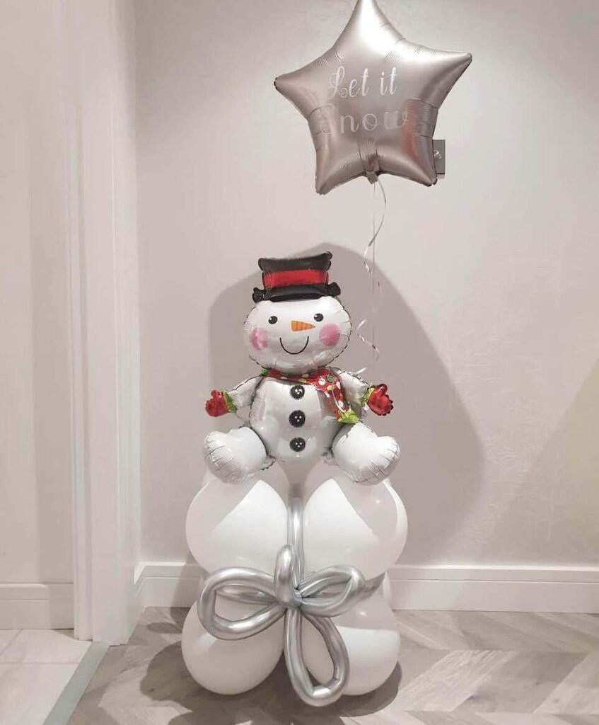 snowman christmas balloon decoration ideas