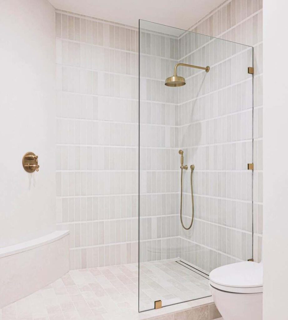 white shower tile ideas