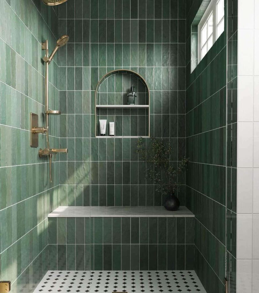 dark shower tile ideas