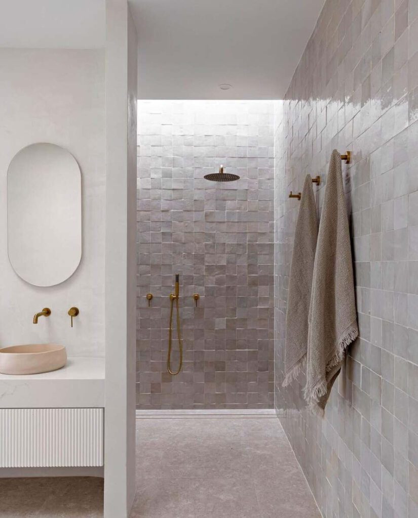 white shower tile ideas