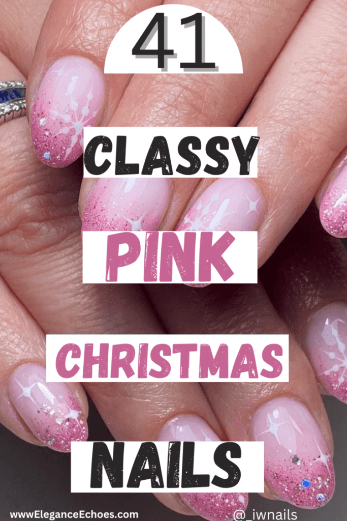 pink Christmas nail designs