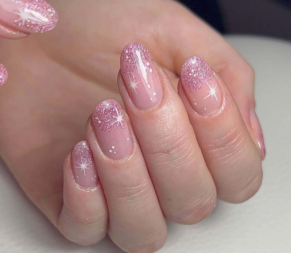 pink christmas nail designs