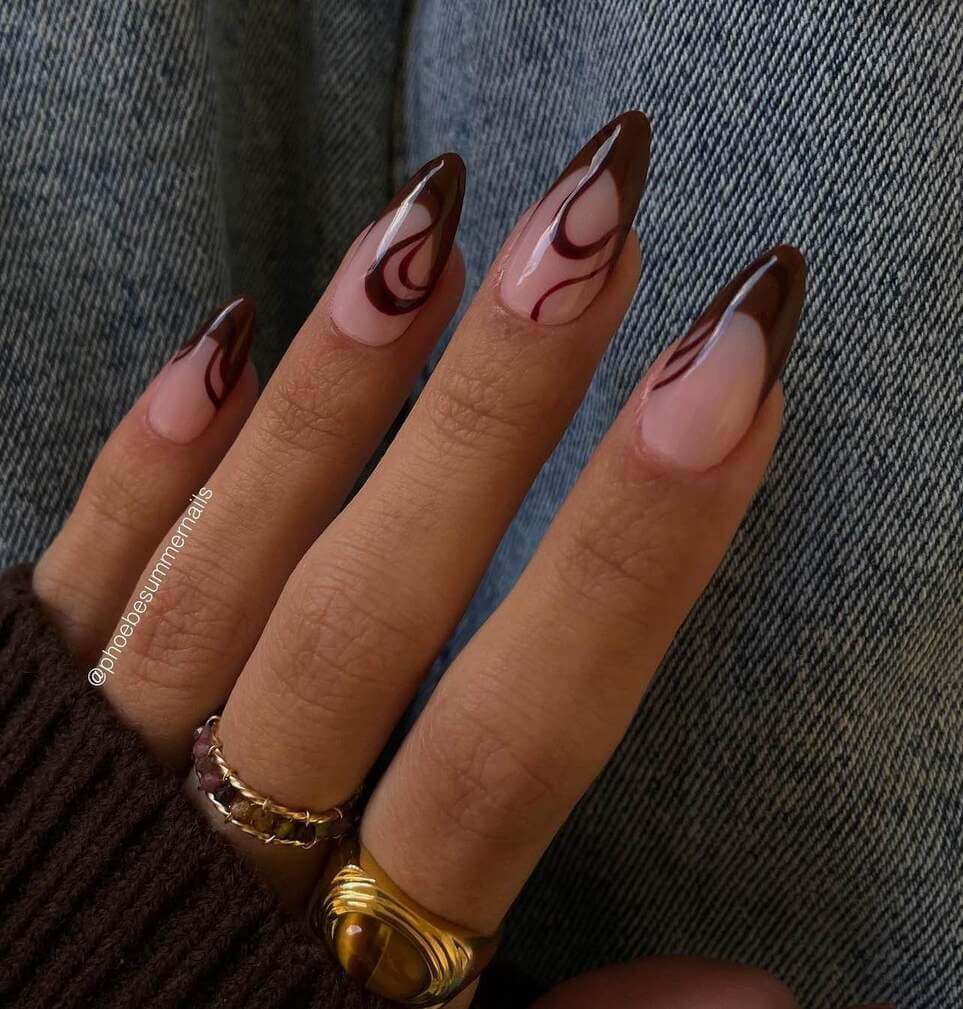 brown winter nail designs