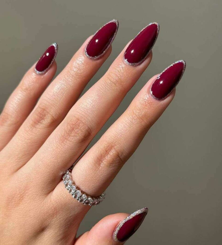 cherry red winter nail designs