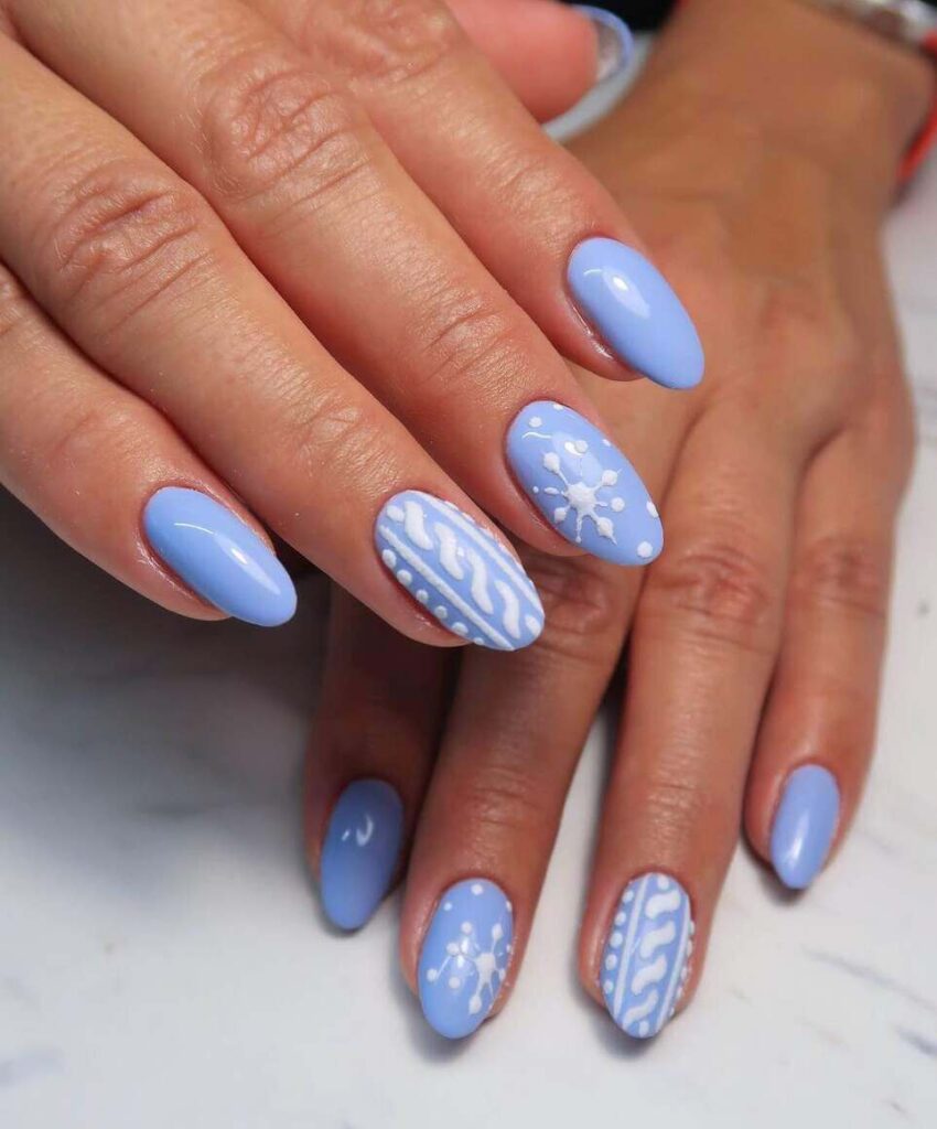 blue winter nail designs