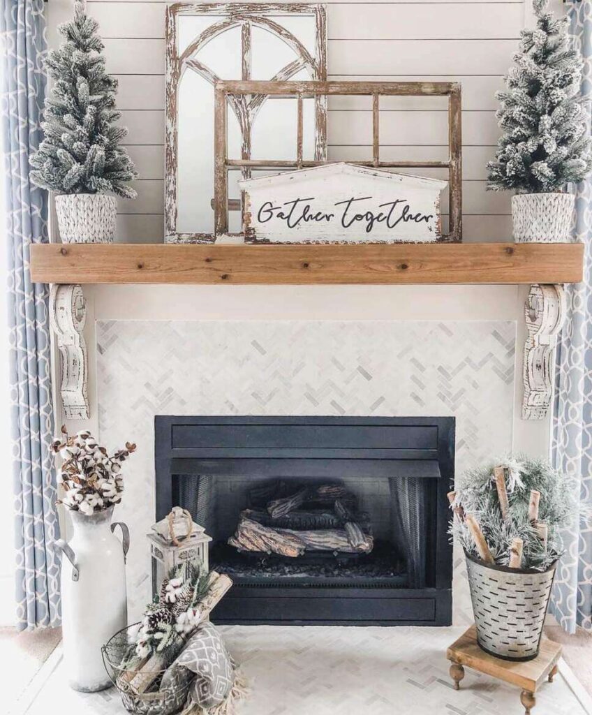 mantel winter decor