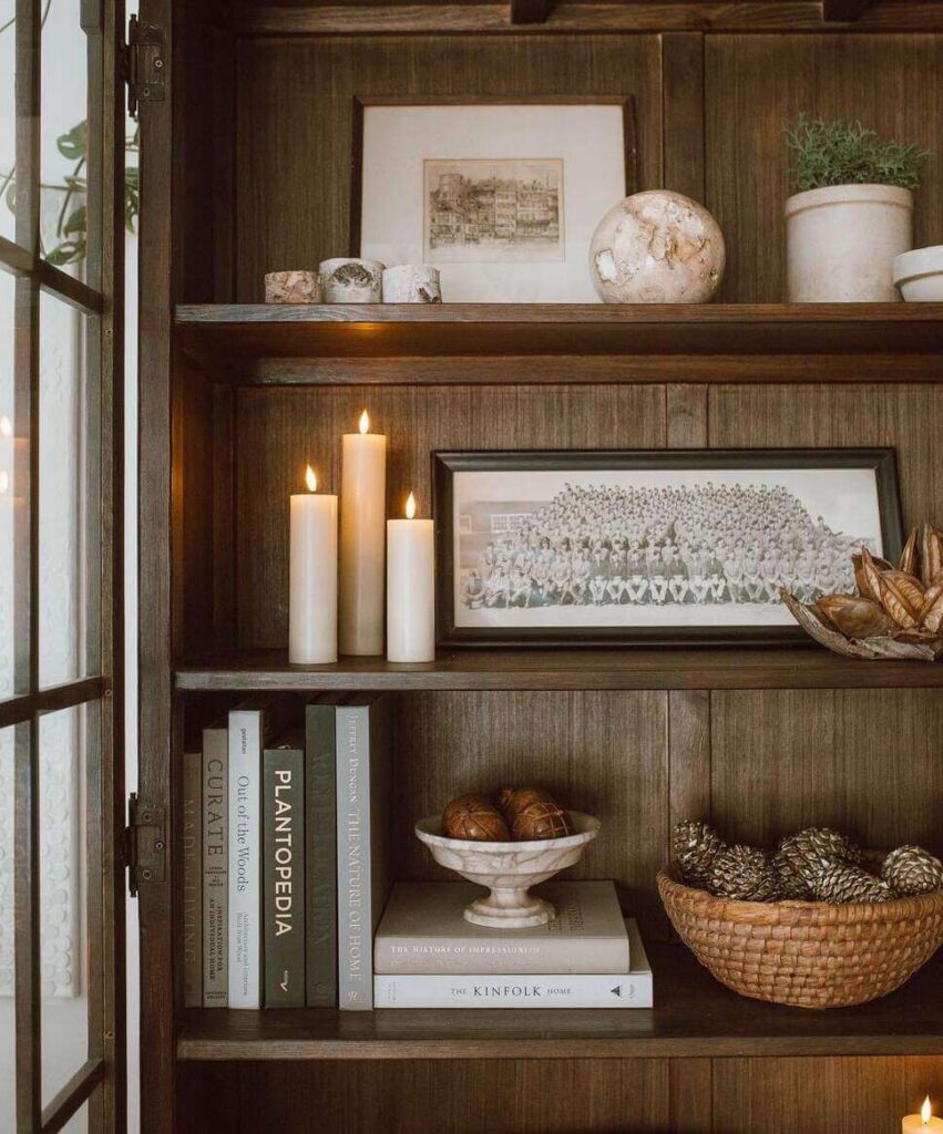 winter decor ideas for the shelves