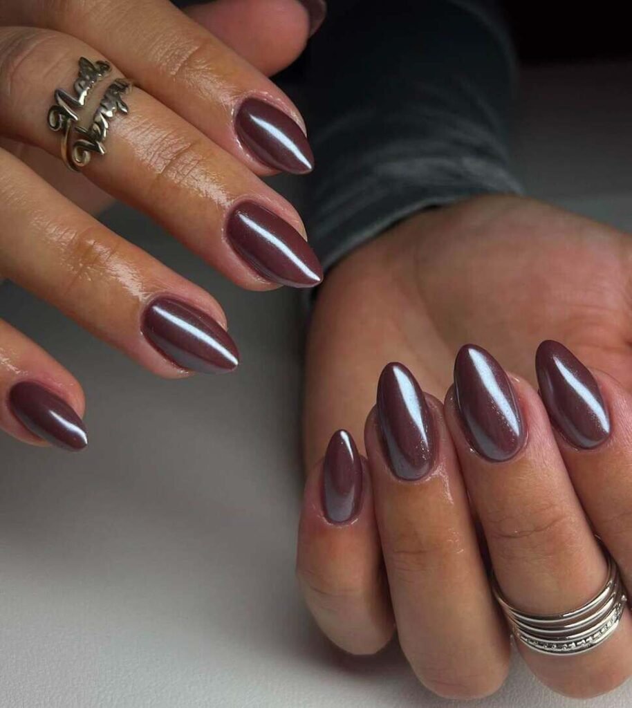 dark chrome nails