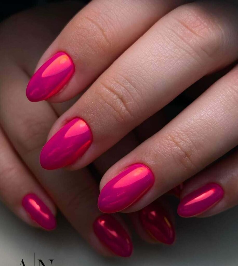 pink chrome nails