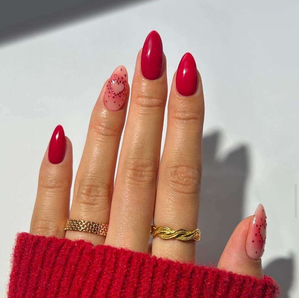 red Valentines nail designs