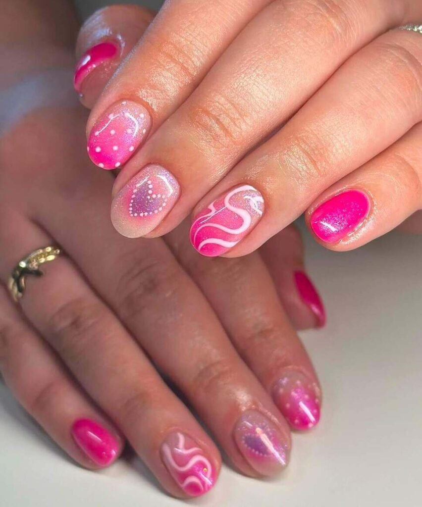 pink Valentines nail ideas