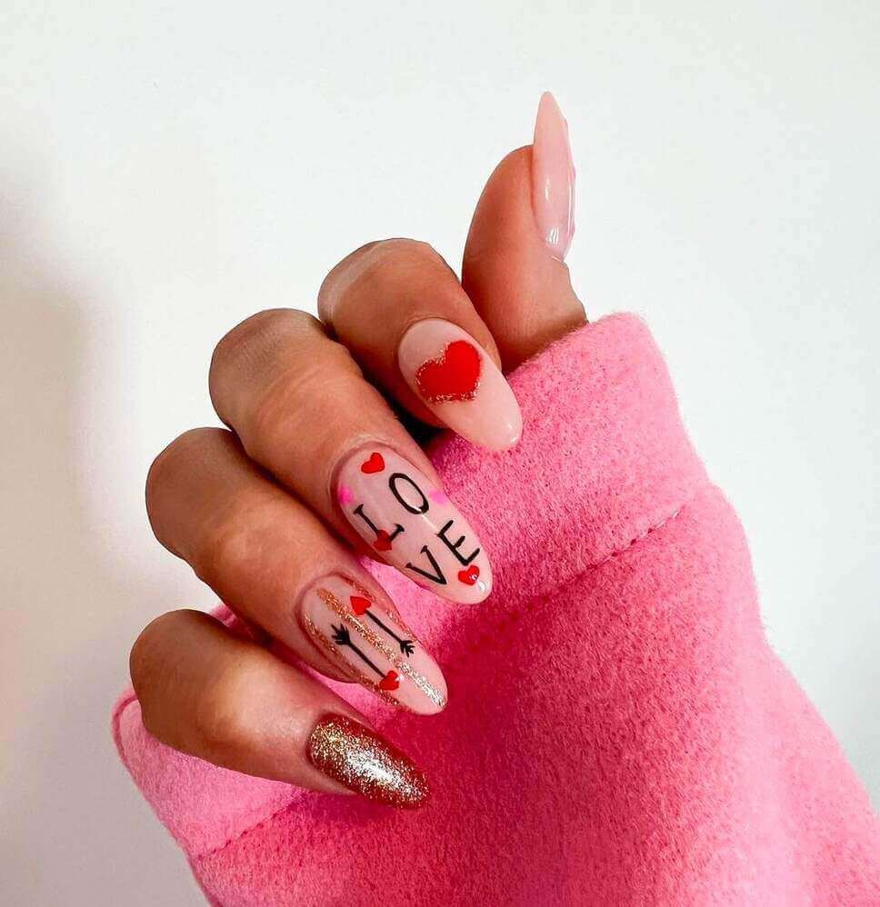 Long Valentine's nail designs