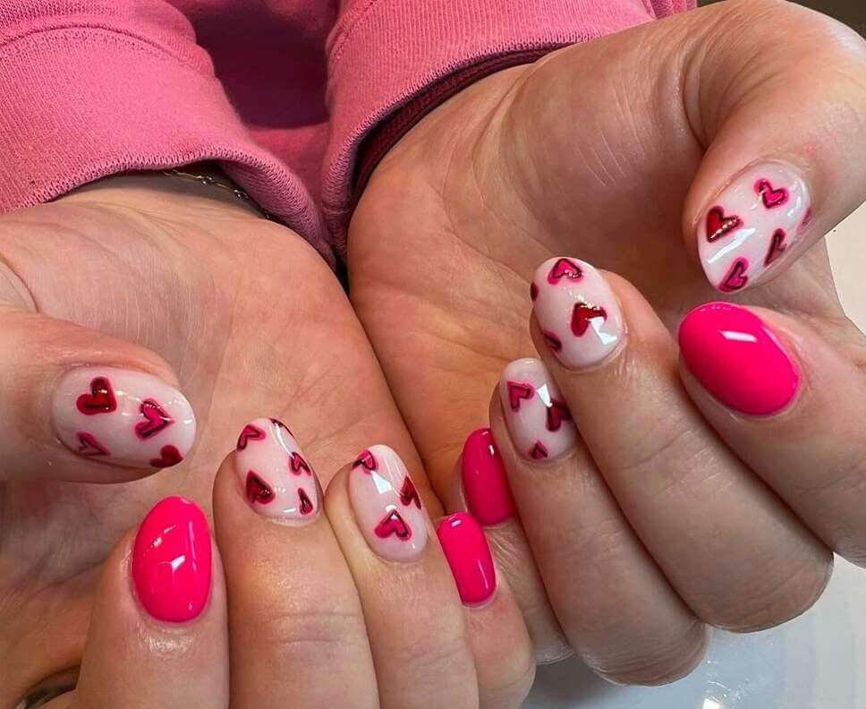 Valentine's nail designs with hearts