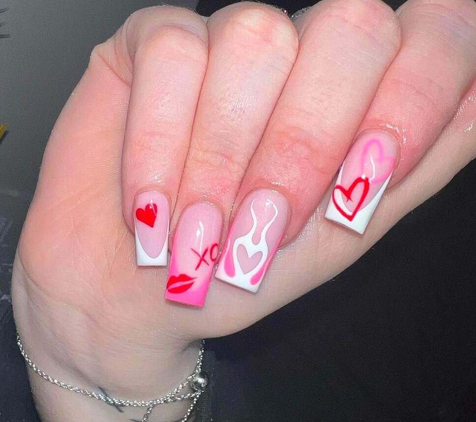 coffin Valentine's nails