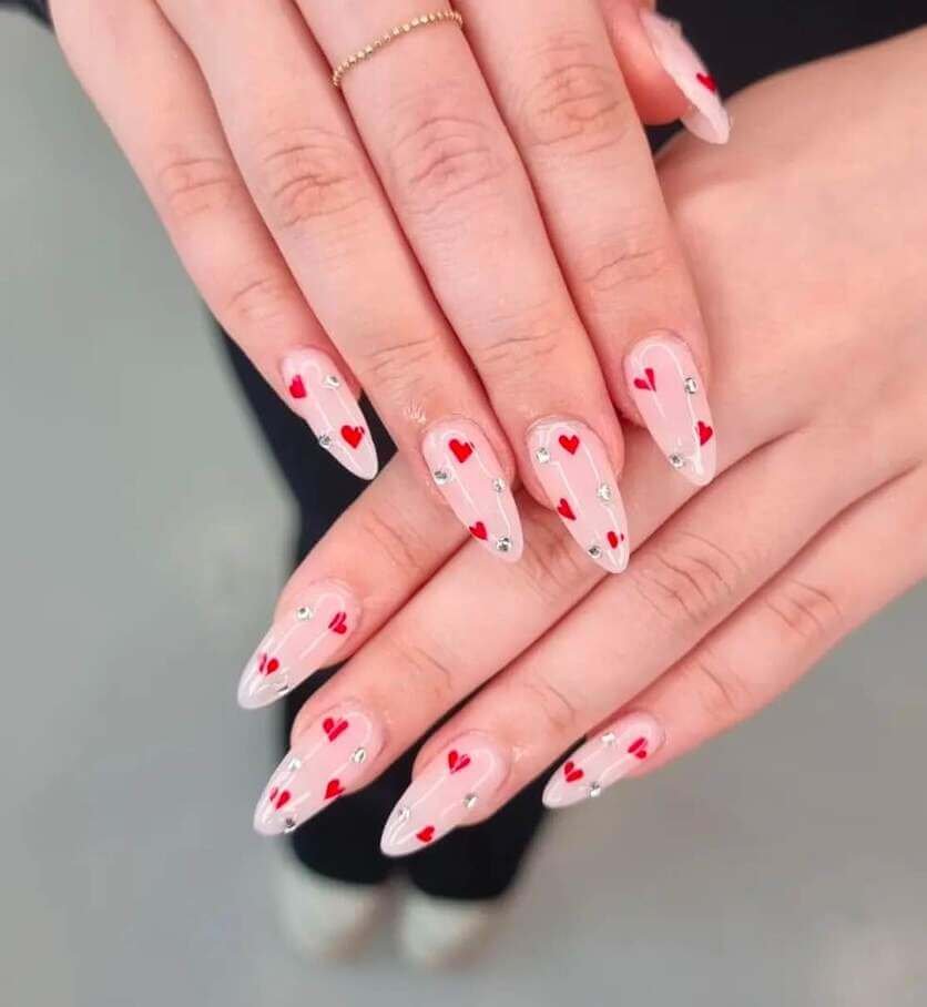 Long Valentines nail ideas