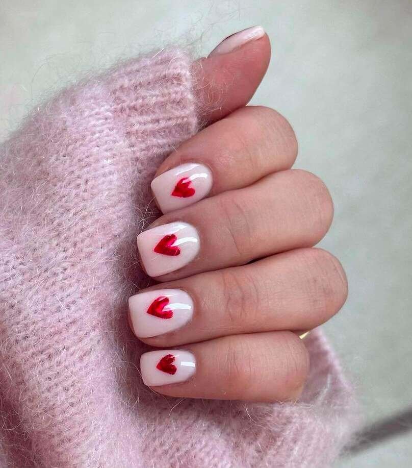 short Valentines nail designs