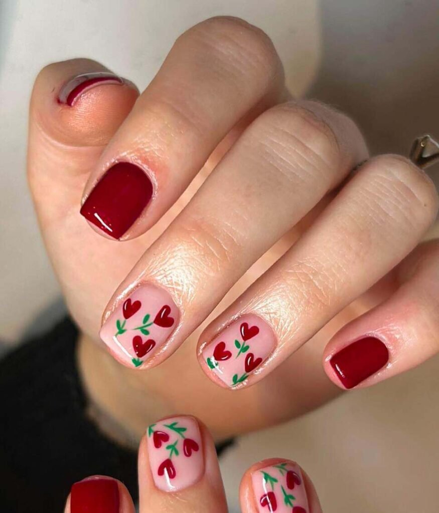 Valentine's day nails