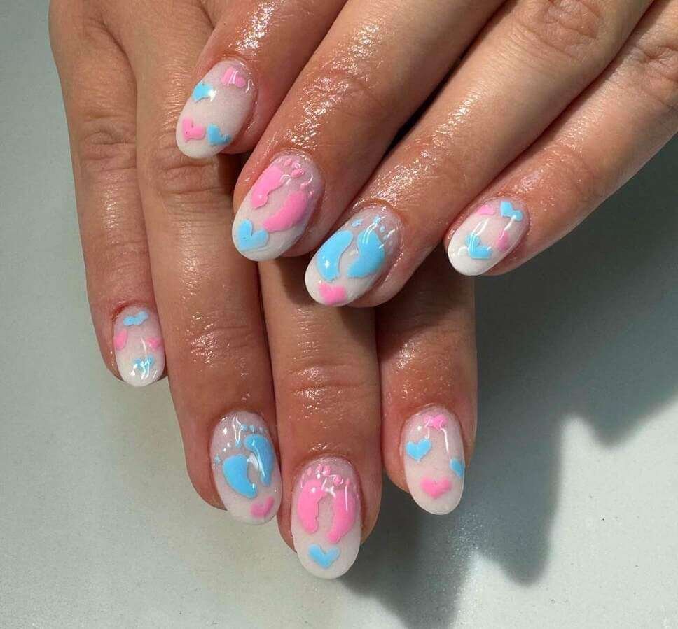 baby shower nail ideas for boy and girl