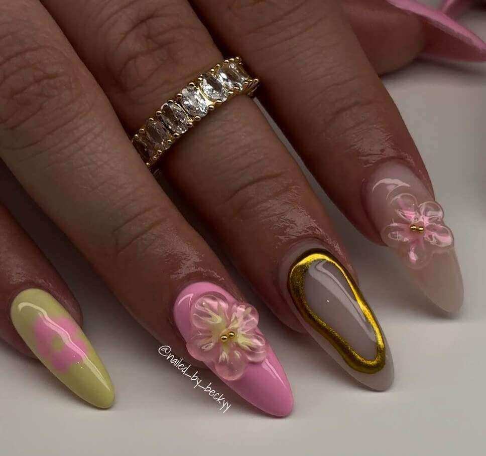 elegant baby shower nails