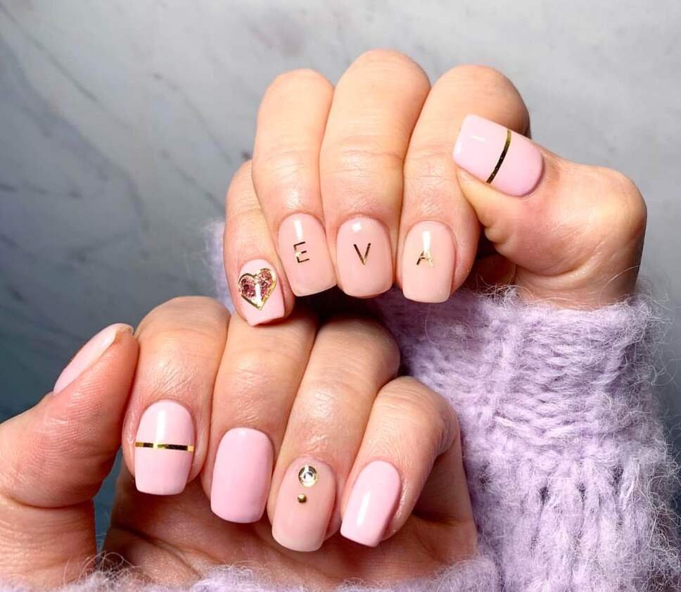 baby shower nails with letters