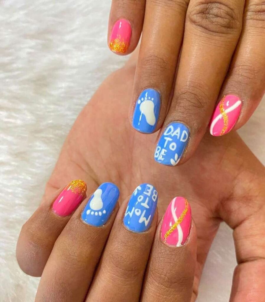 baby shower nail ideas