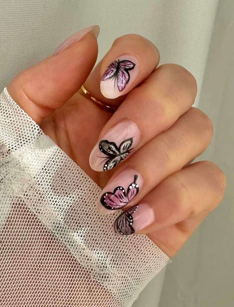 butterfly nail designs