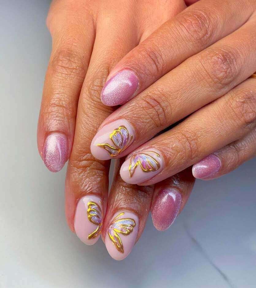 short butterfly nail designs