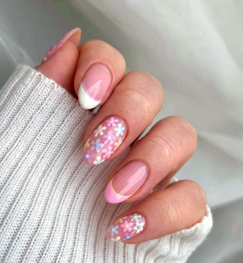 floral pastel nail designs