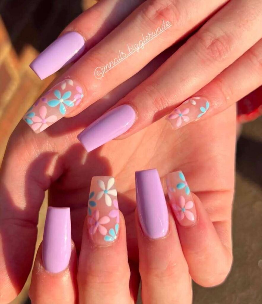 purple pastel nails