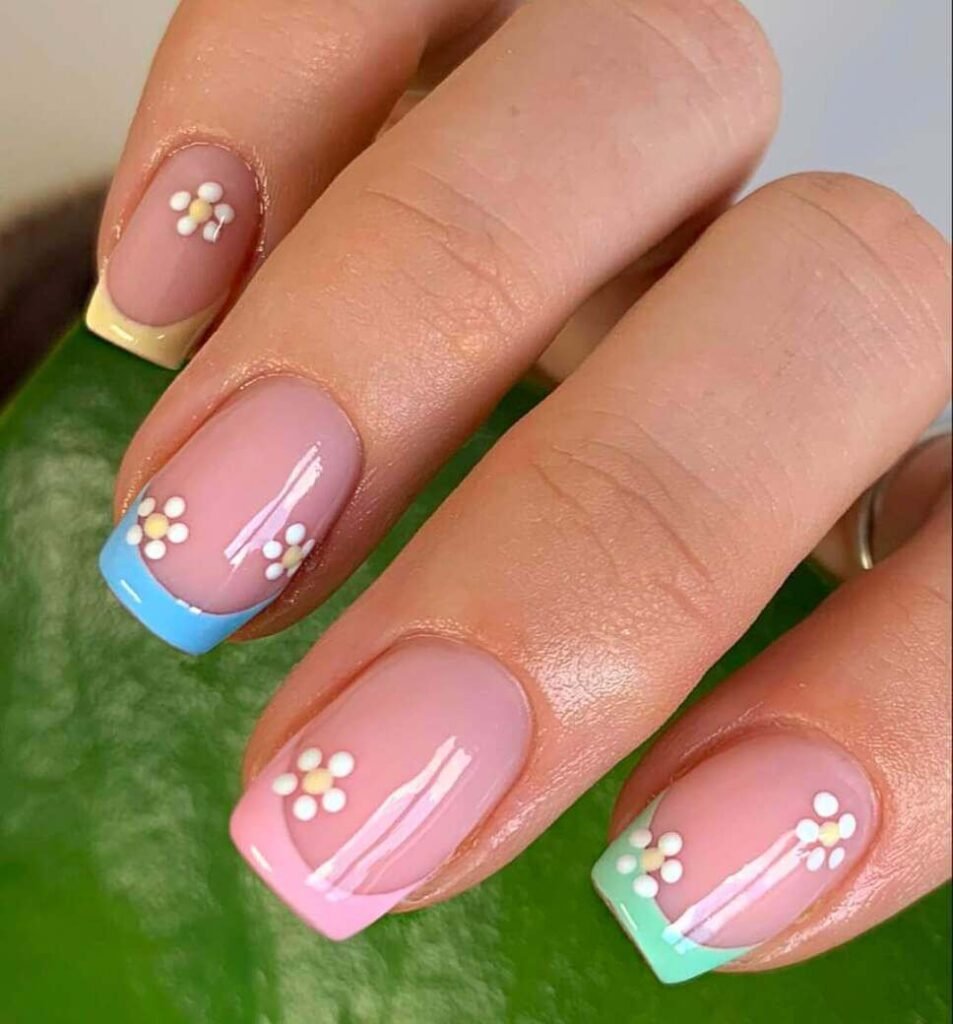 floral pastel nail designs