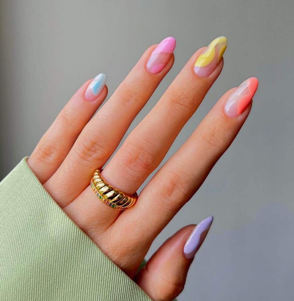 colorful pastel nails