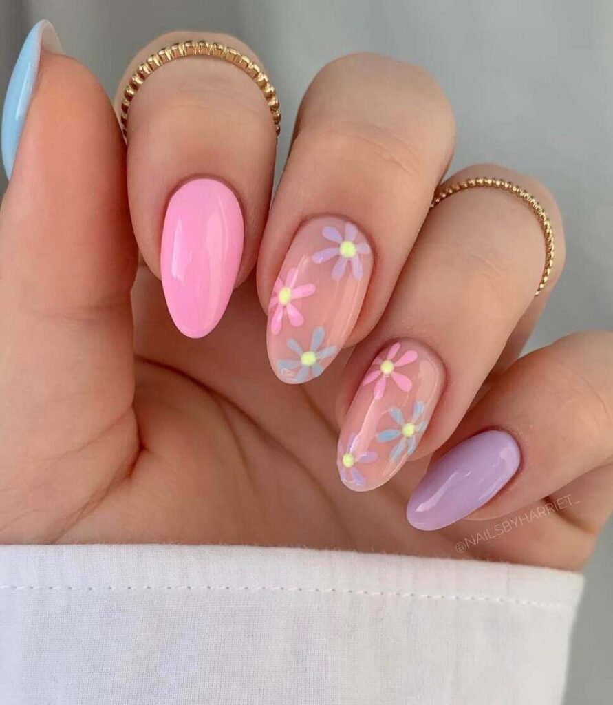 pink pastel nails