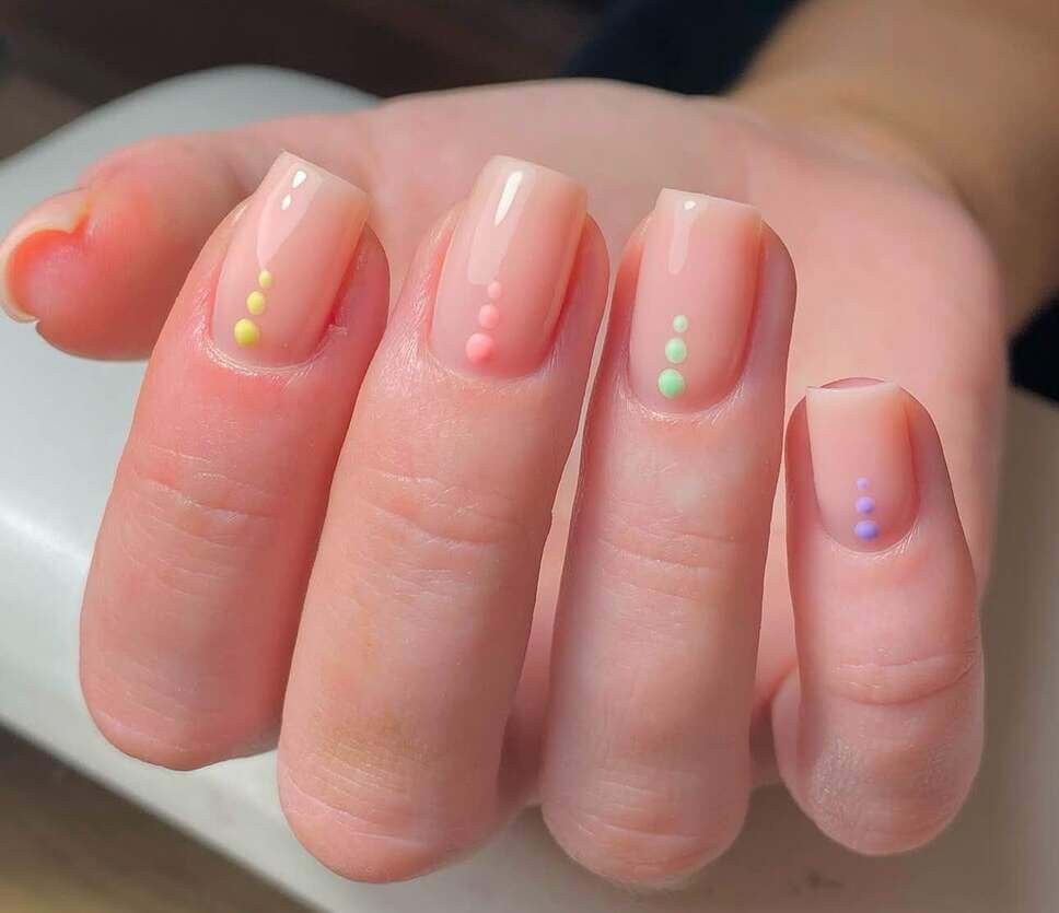 neutral pastel nails